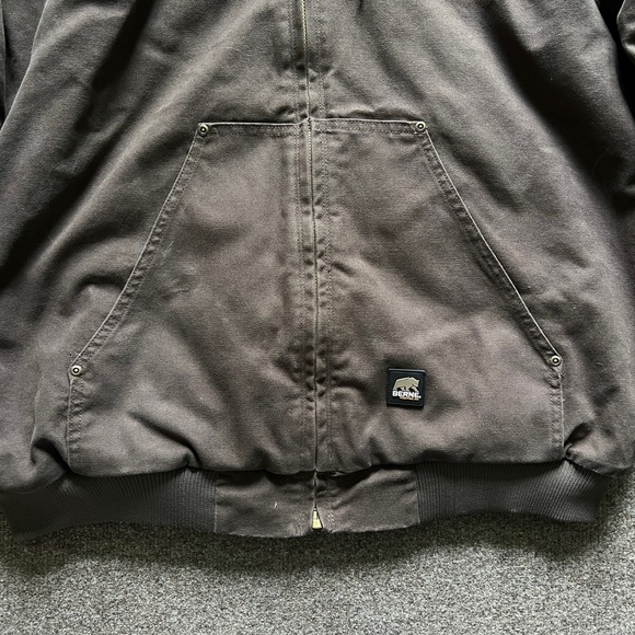 Berne Heritage Duck Canvas Hooded Active Chore Jacket Quilt Lined Brown Mens 2XL - Picture 3 of 15